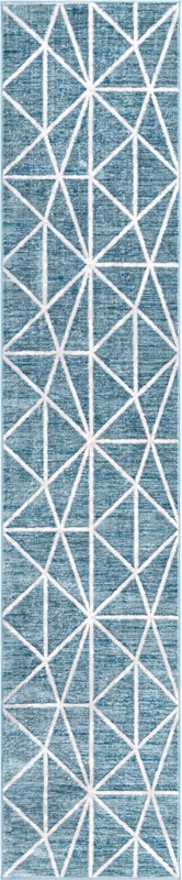 2' 7 x 13' Gilman · Geometric rug, blue