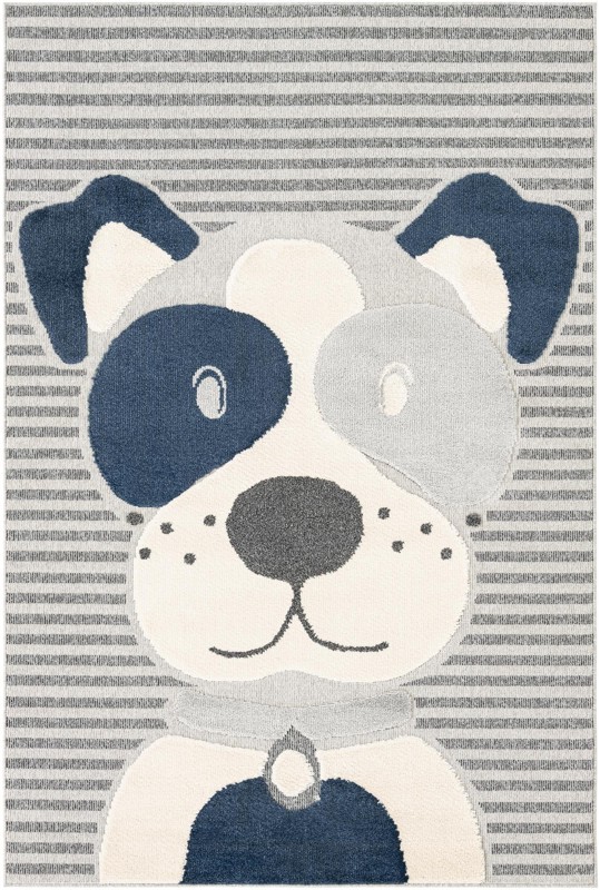 6' x 9' Rodney · Lines rug, blue and gray