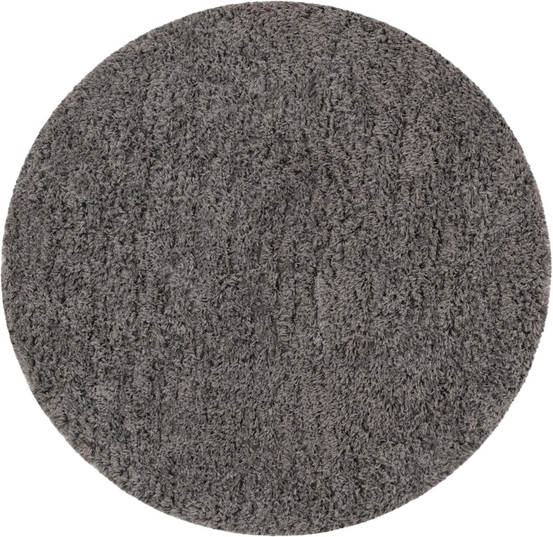 5' x 5' Olympia · Solid shag rug, smoke gray