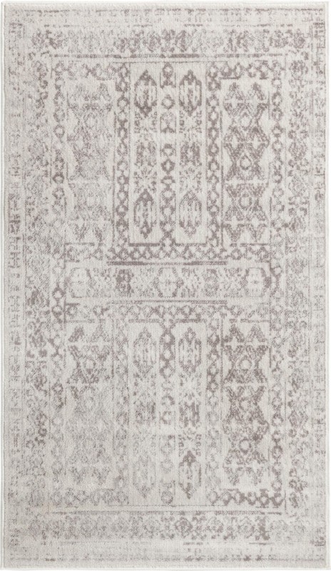 Fitch · Geometric border rug, cream and gray