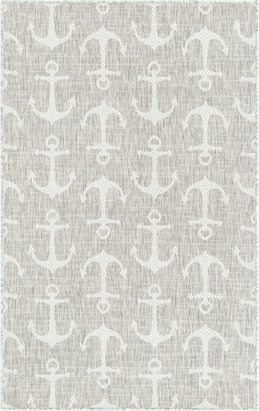 3' x 5' 3 Millbrook · Anchor Outdoor Rug, gray and ivory