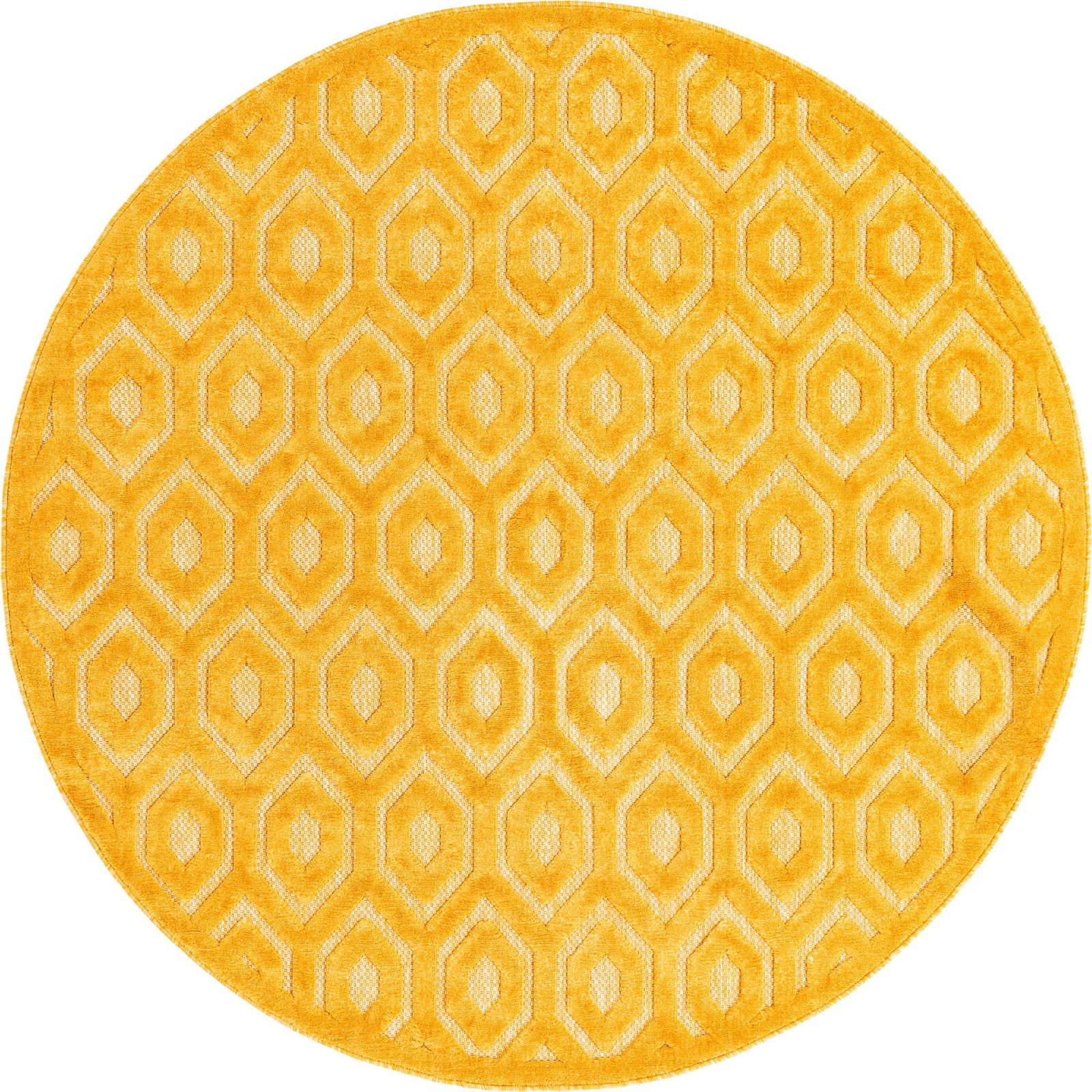 7' x 7' Roanoke · Diamond Outdoor Rug, yellow