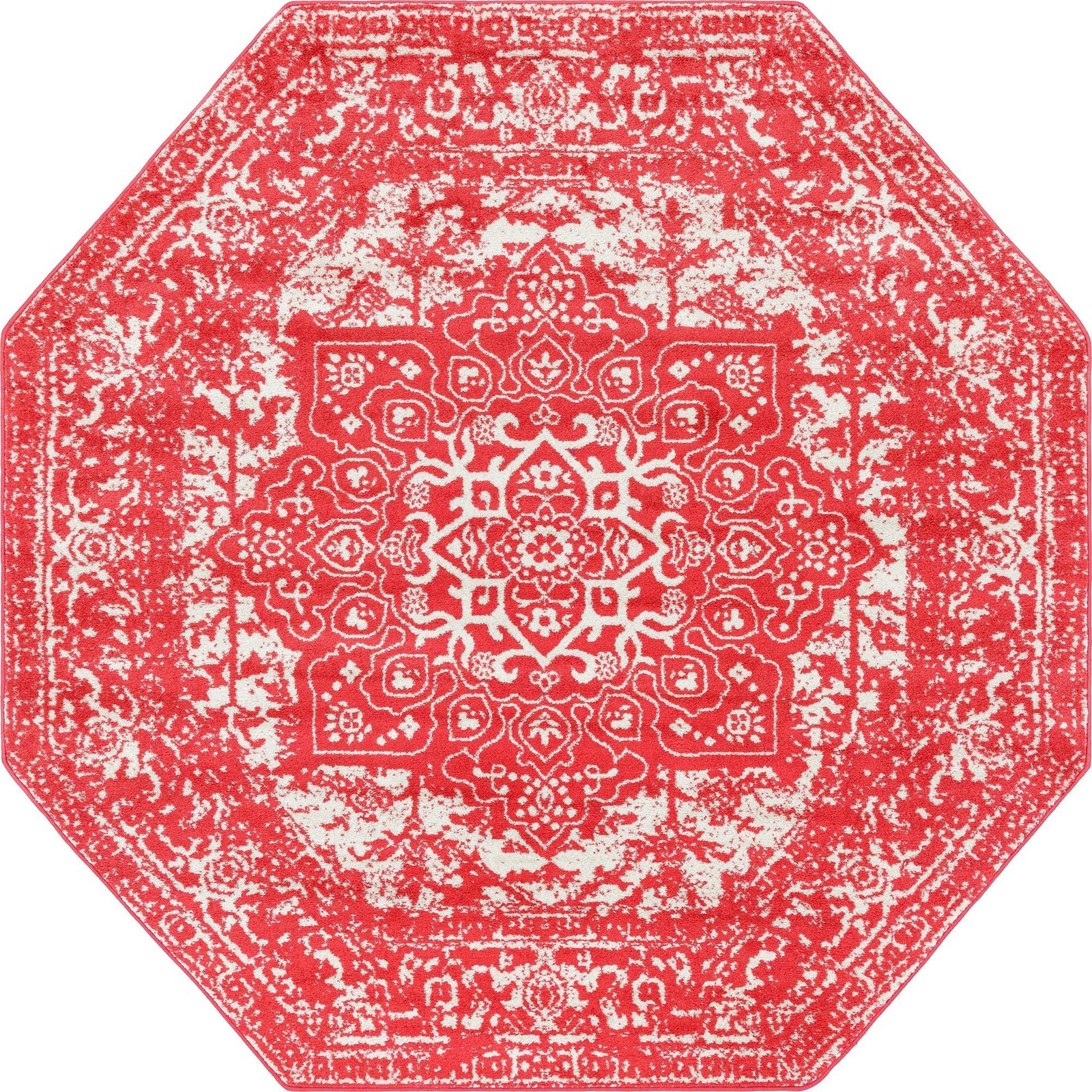 7' 10 x 7' 10 Birch · Medallion rug, pink
