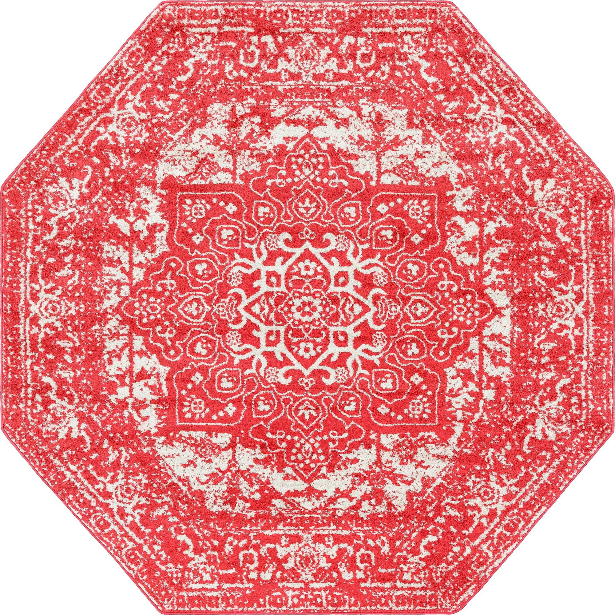 7' 10 x 7' 10 Birch · Medallion rug, pink