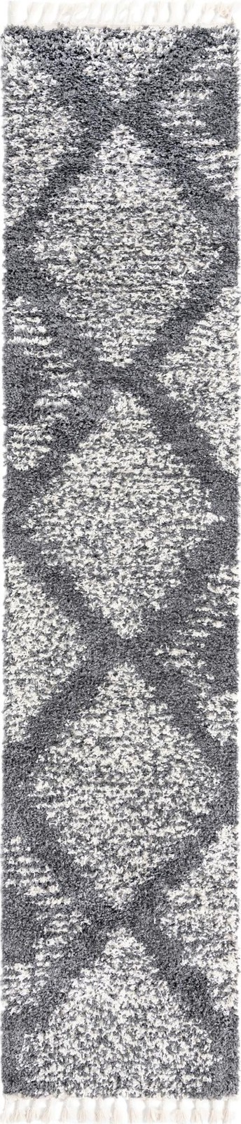 2' 7 x 12' Cobble · Diamond Shag Rug, gray