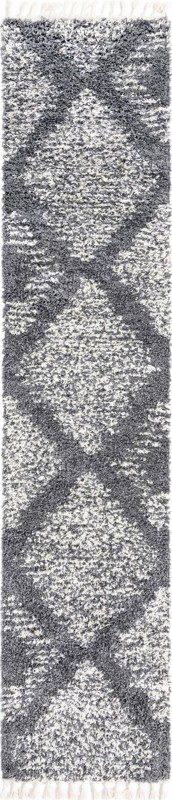 Cobble · Diamond Shag Rug, gray