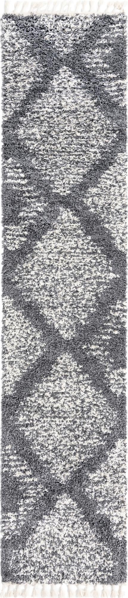2' 7 x 12' Cobble · Diamond Shag Rug, gray