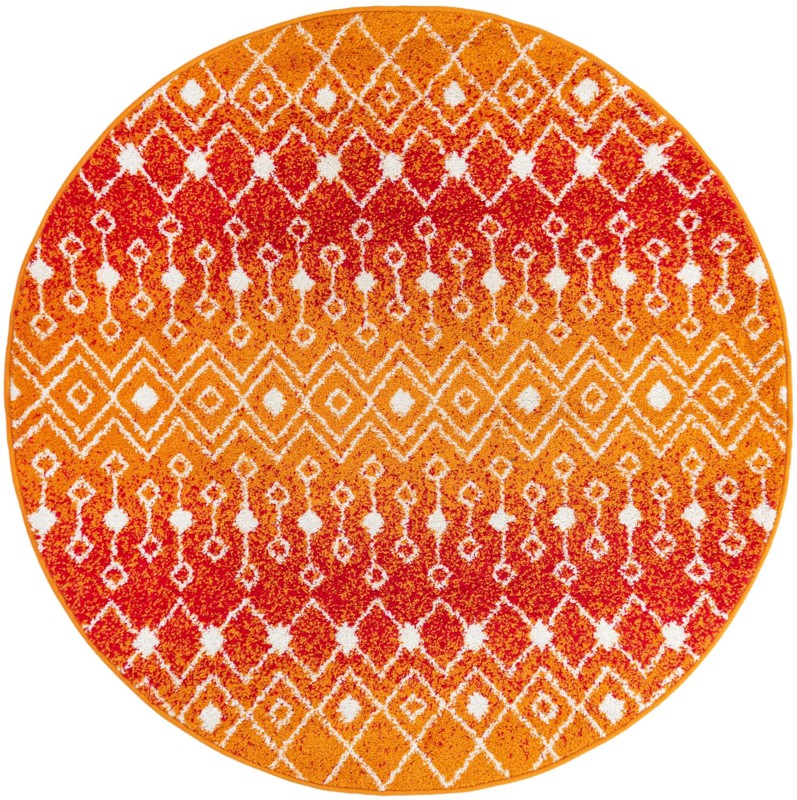 5' 3 x 5' 3 Boswell · Geometric diamond rug, orange and ivory