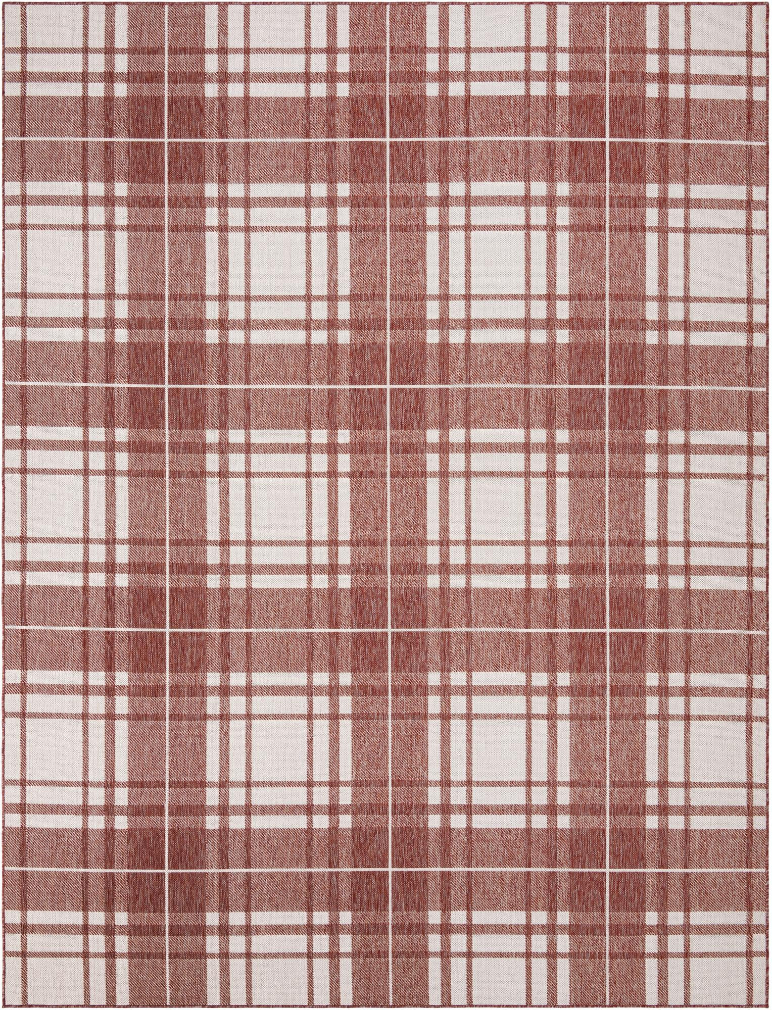 9' x 12' Maguire · Plaid Outdoor Rug, red