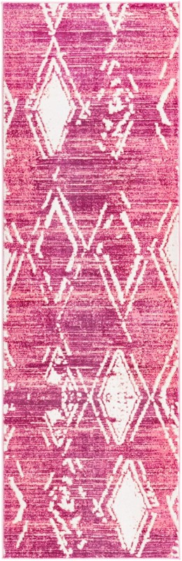 Sorrel · Geometric diamond rug, pink and ivory