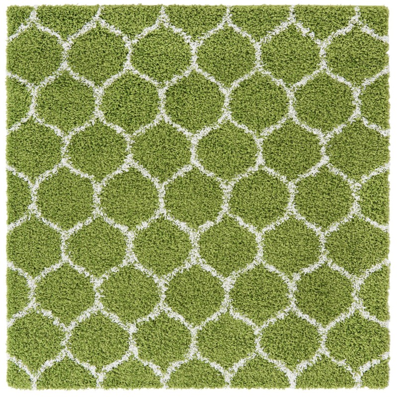 Barnett · Lattice Shag Rug, green