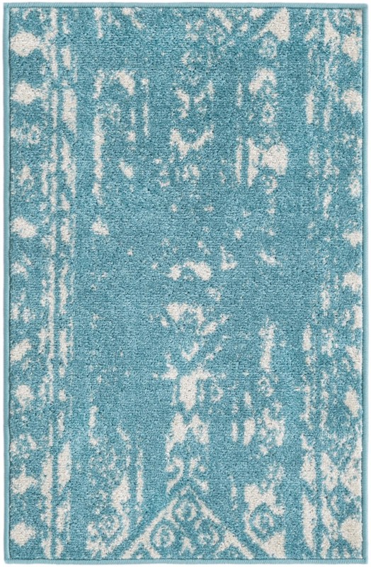 2' x 3' Underhill · Diamond rug, light blue