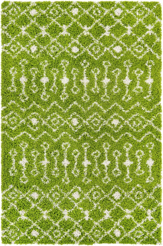 5' 3 x 8' Bayley · Chevron Shag Rug, green