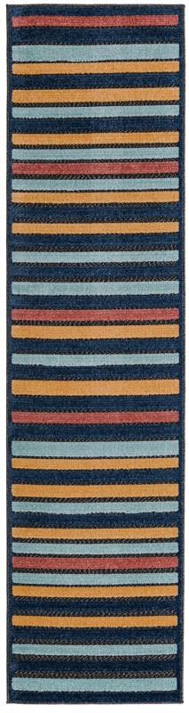 2' x 8' Buckland · Striped Outdoor Rug, charcoal