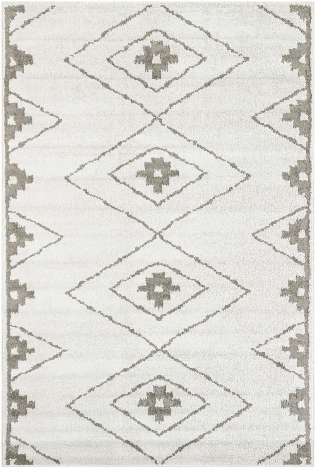 6' x 9' Sumac · Diamond rug, ivory