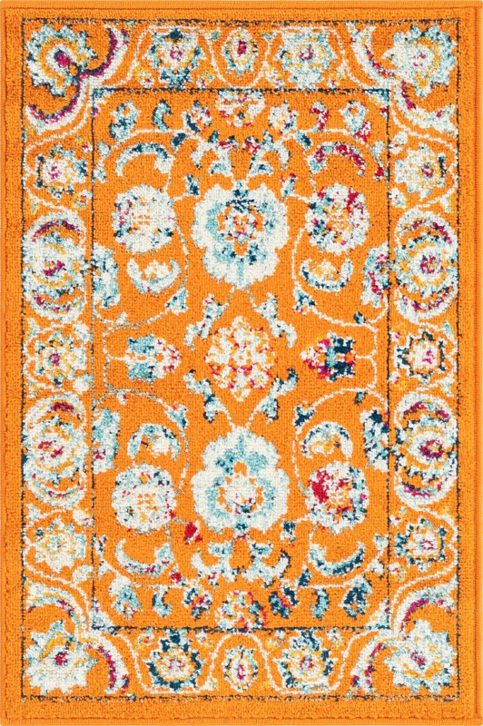 2' x 3' Aspen · Border rug, orange