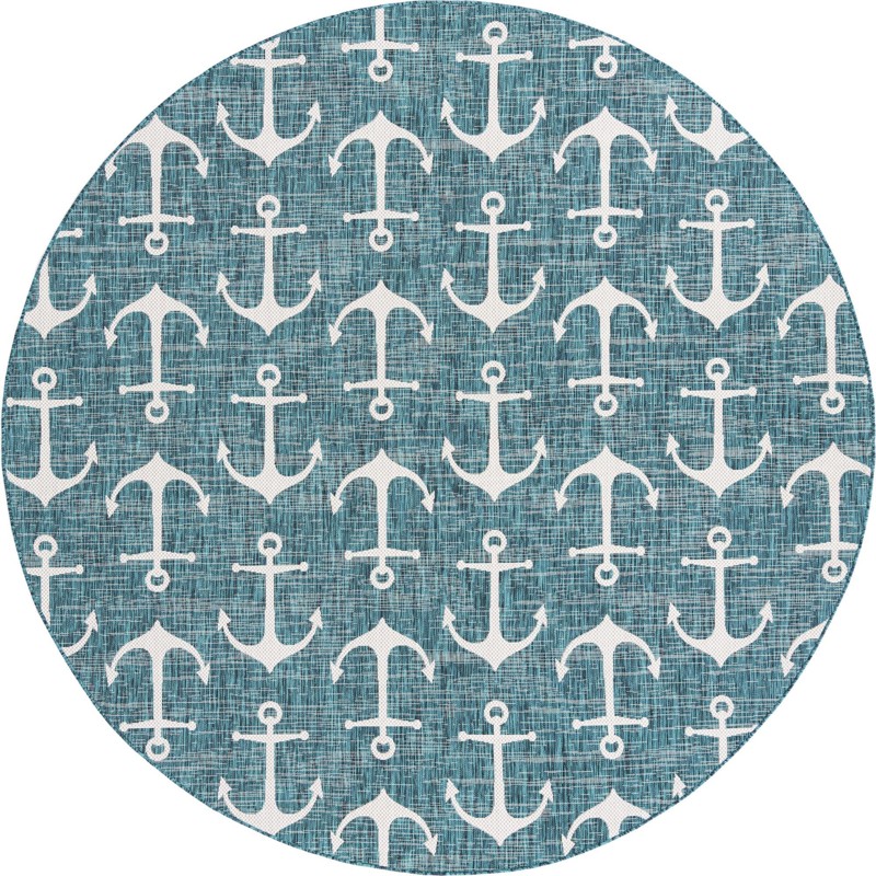 10' x 10' Millbrook · Pictoral Outdoor Rug, teal