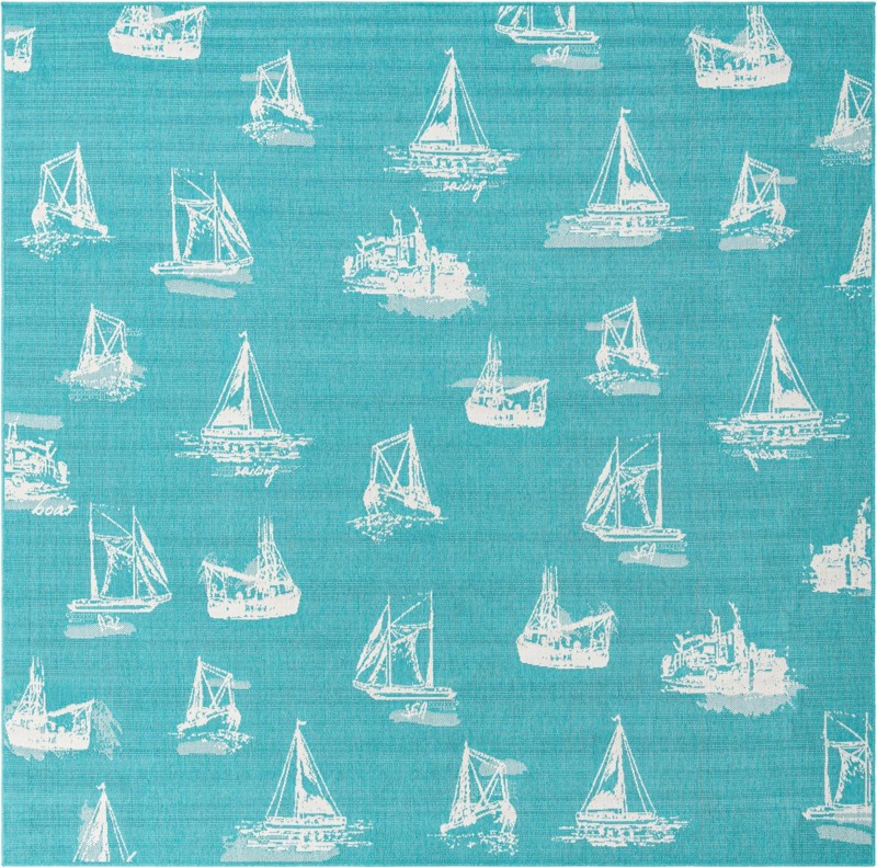 10' x 10' Desmond · Pictoral Outdoor Rug, teal
