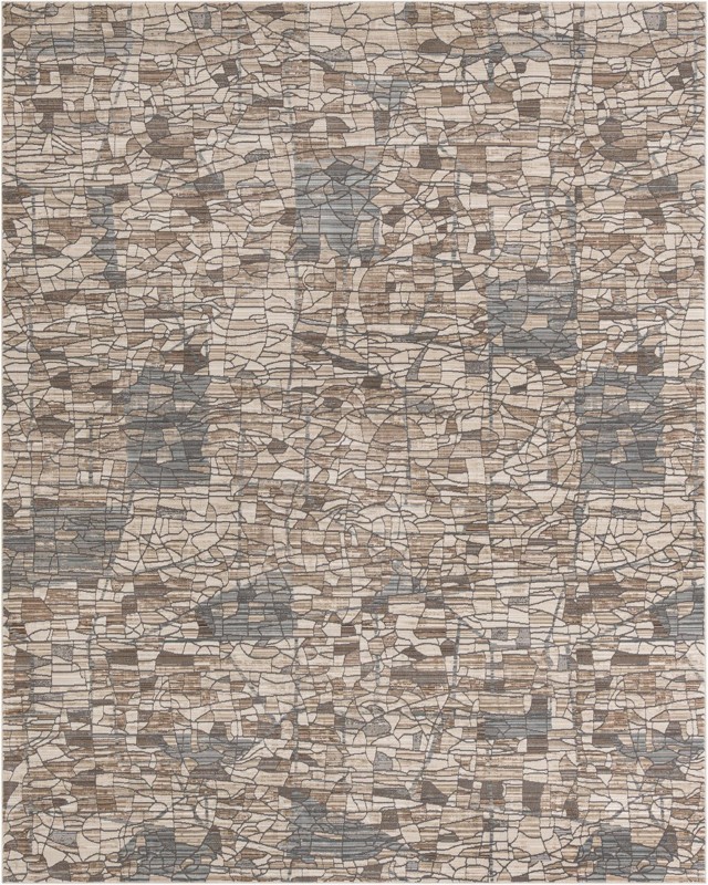 8' x 10' Stratton · Abstract rug, etch beige