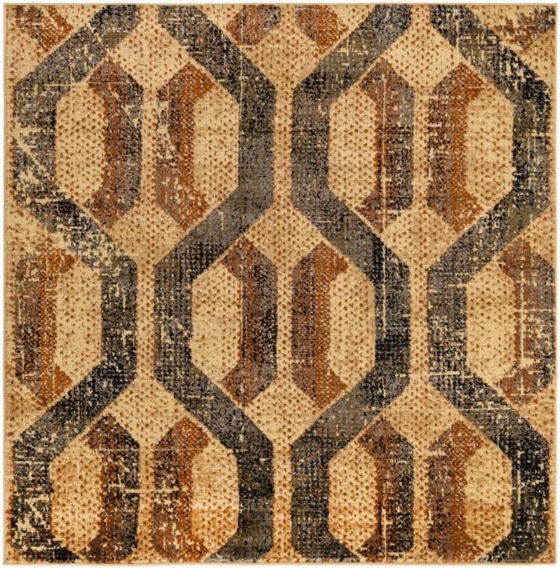 Acadia · Geometric lattice rug, beige and brown