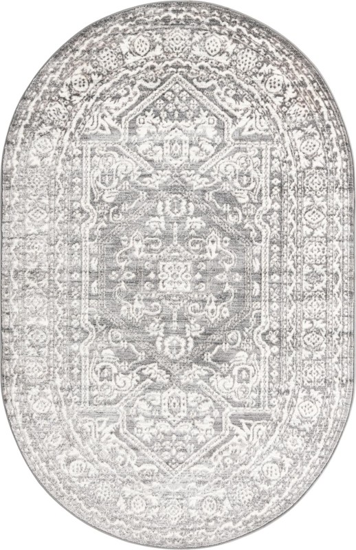 Chamomile · Medallion rug, gray and ivory