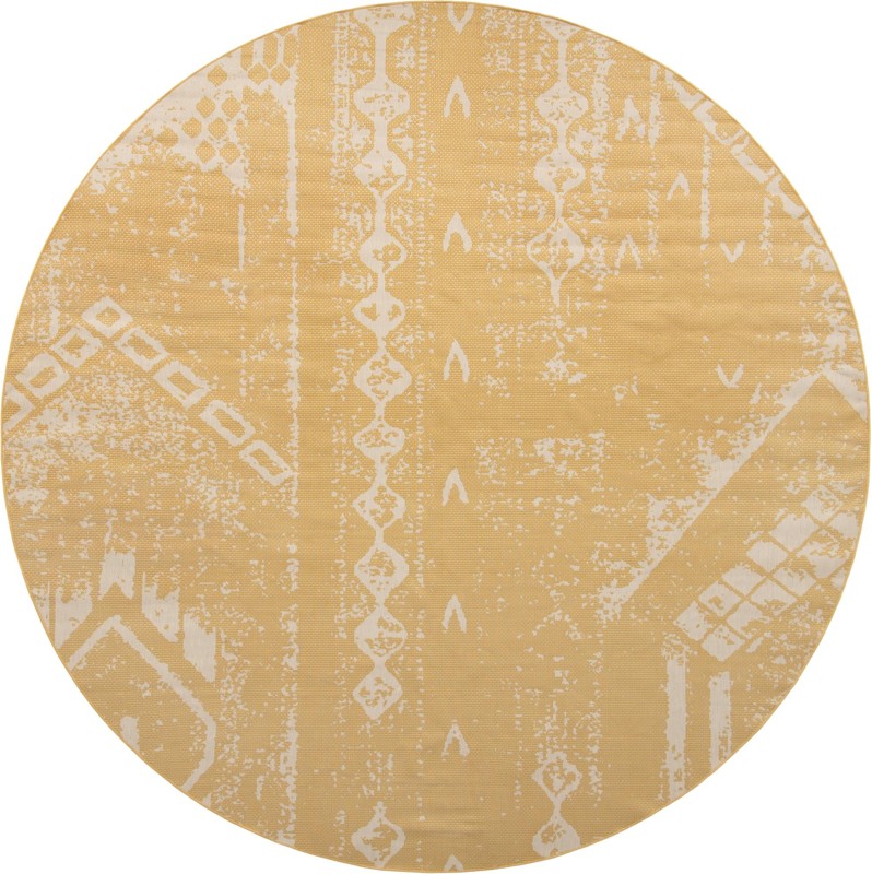 13' x 13' Wildman · Geometric Outdoor Rug, yellow