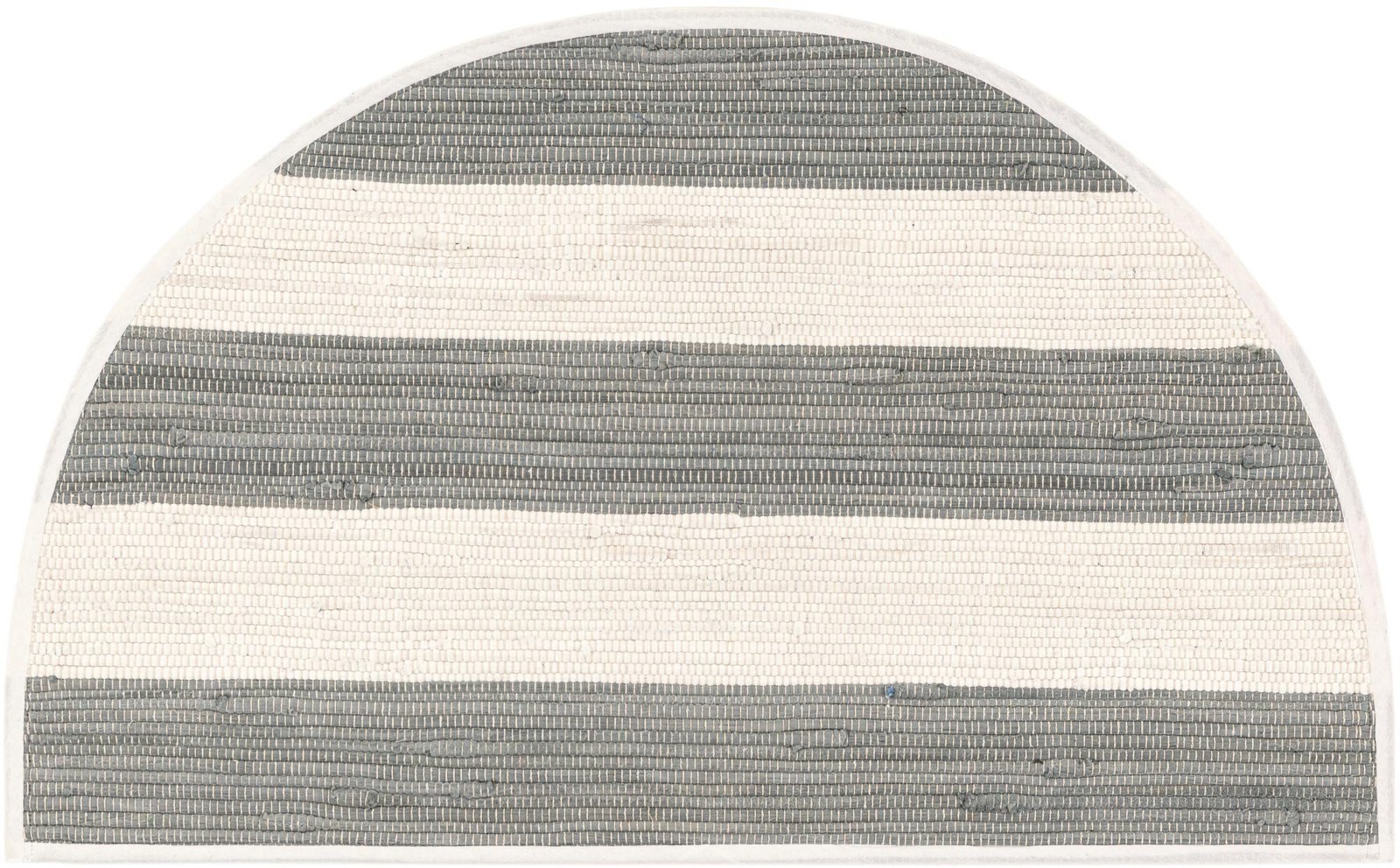 2' 2 x 3' 7 Flagstaff · Striped Chindi Rug, gray and ivory