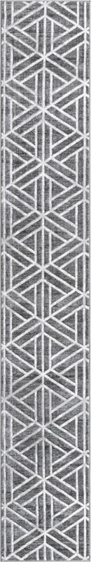 2' 7 x 16' 5 Norwood · Geometric rug, grey