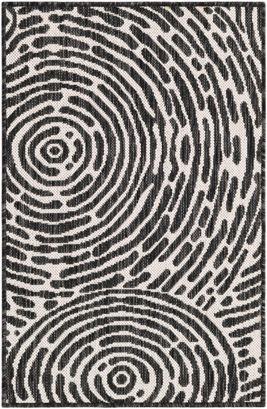2' x 3' Grafton · Abstract Outdoor Rug, black and white
