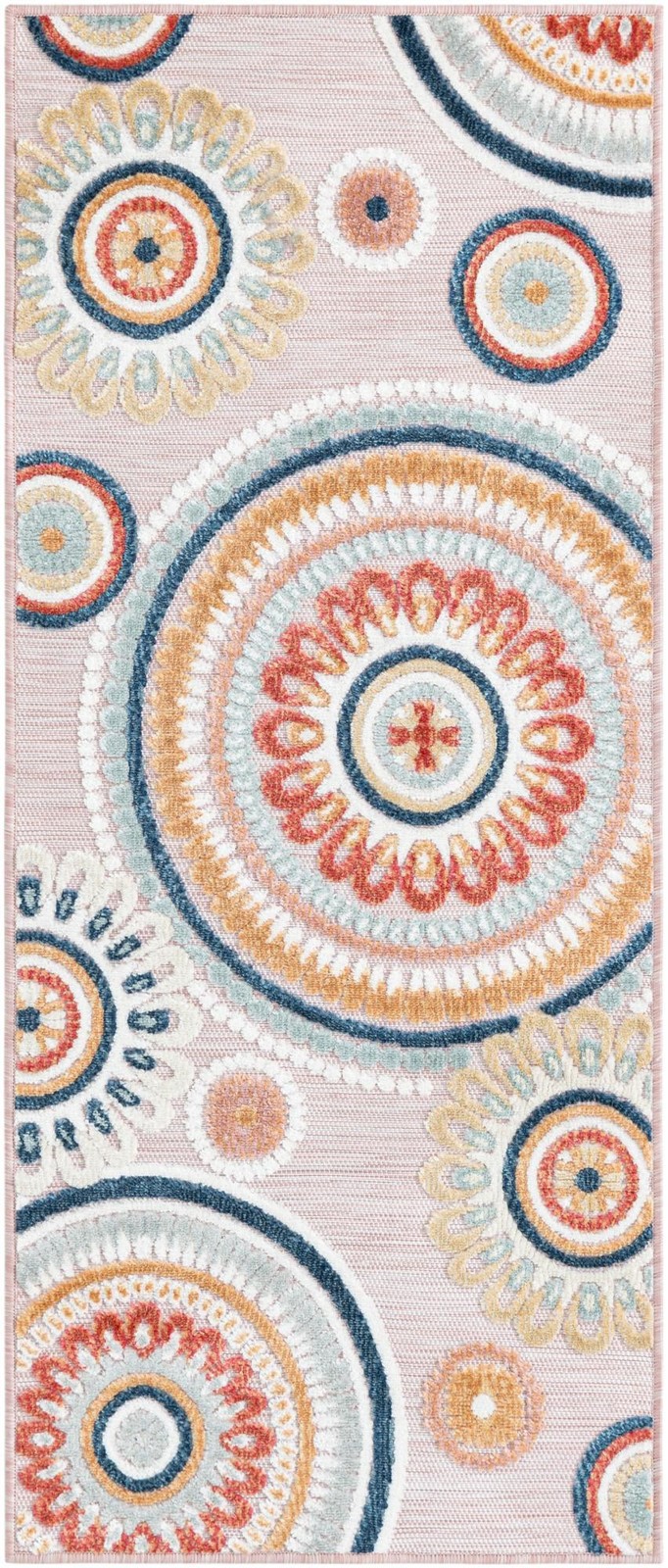 2' 2 x 5' 3 Whitefish · Medallion Outdoor Rug, pink