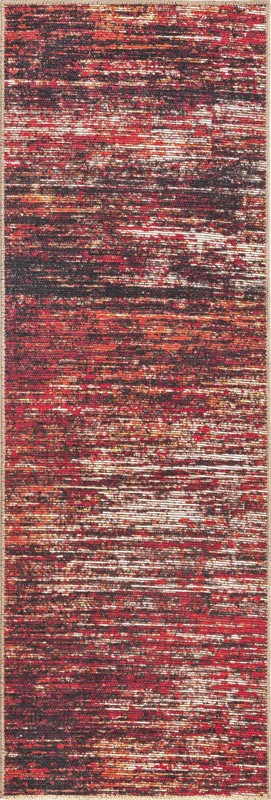 2' x 6' Prewitt · Abstract rug, rust red and black