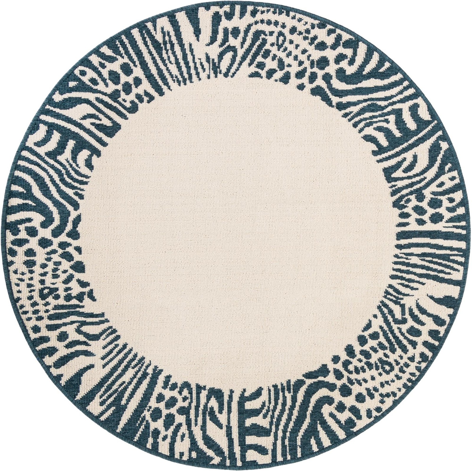 4' x 4' Carlisle · Animal print Outdoor Rug, ivory