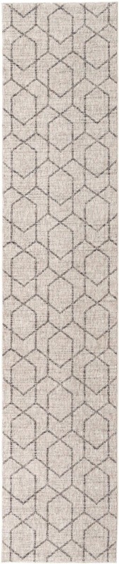 2' 7 x 12' Glenwood · Geometric trellis rug, ivory and gray
