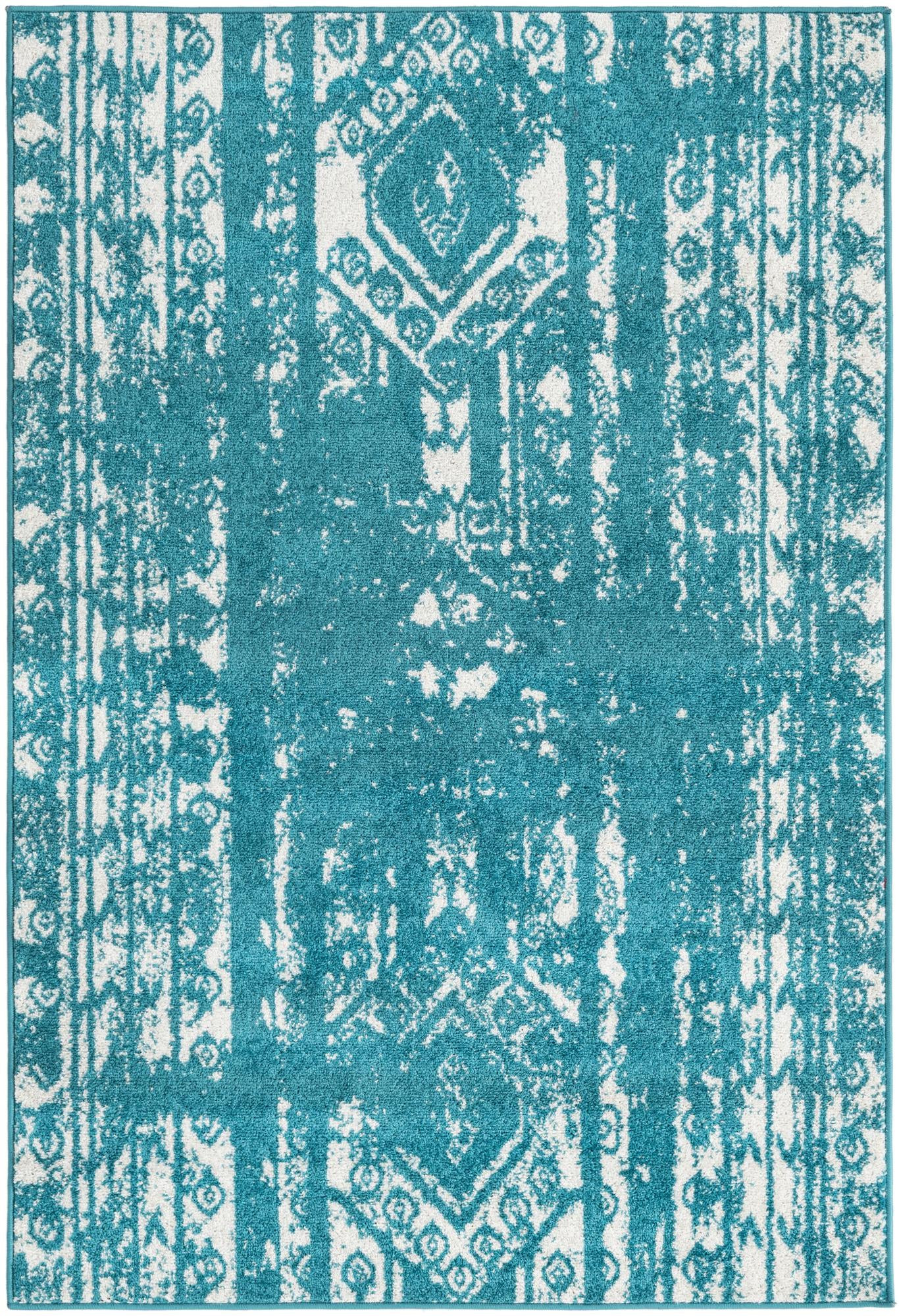 4' x 6' Underhill · Diamond rug, turquoise