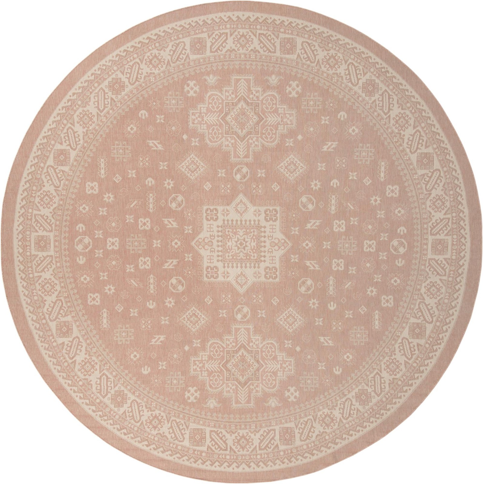 13' x 13' Bellamy · Border Outdoor Rug, pink