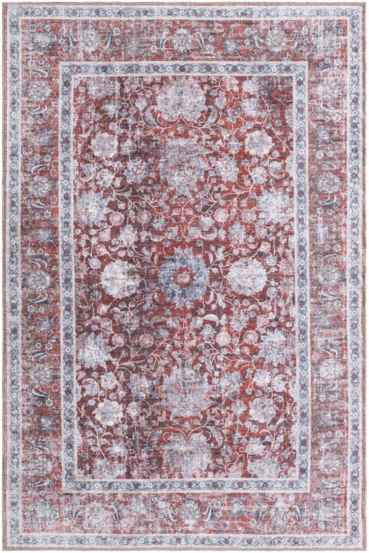 Bertie · Vintage floral rug, red and ivory