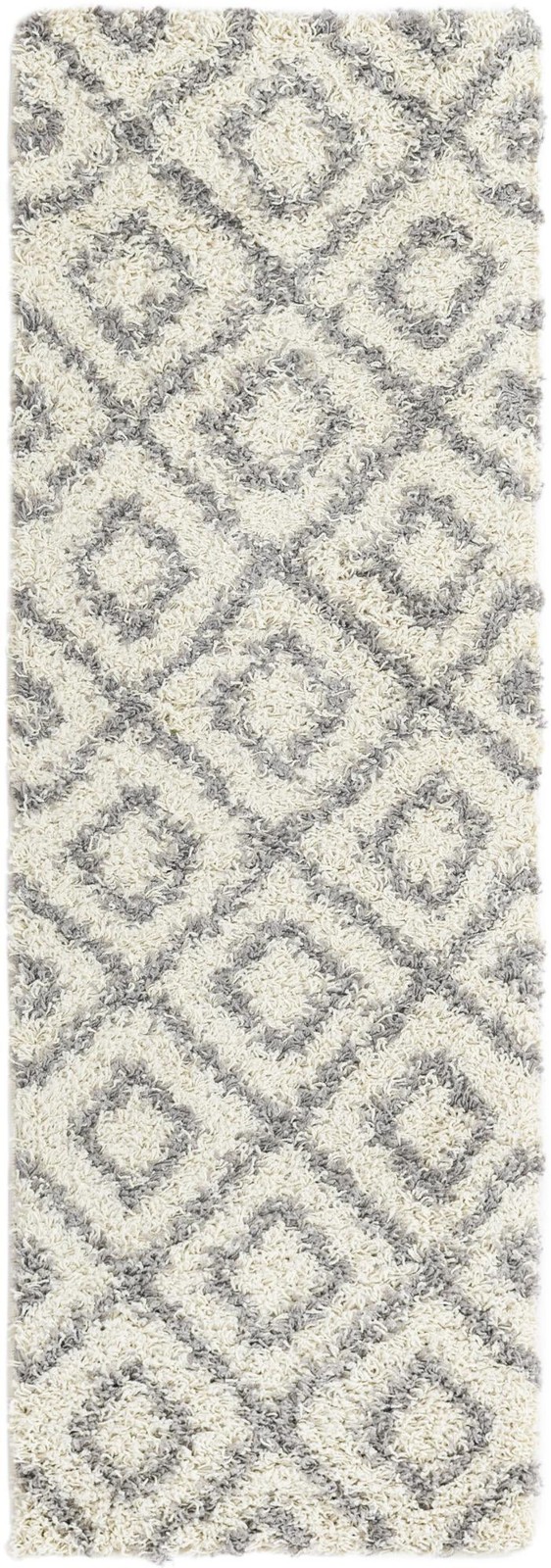 2' x 6' Brock · Diamond Shag Rug, ivory