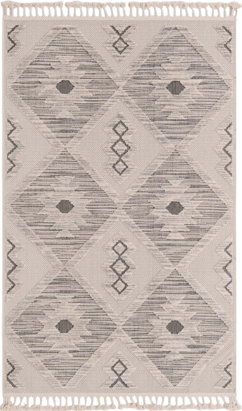 Fletcher · Geometric diamond rug, beige and gray