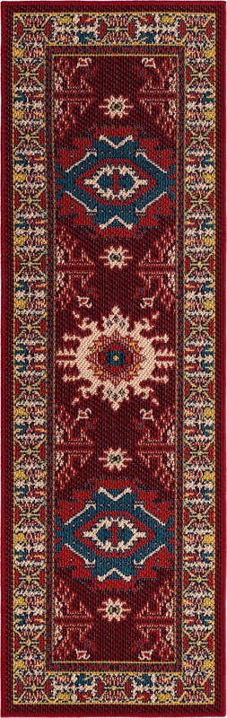 Waxwing · Border Outdoor Rug, red