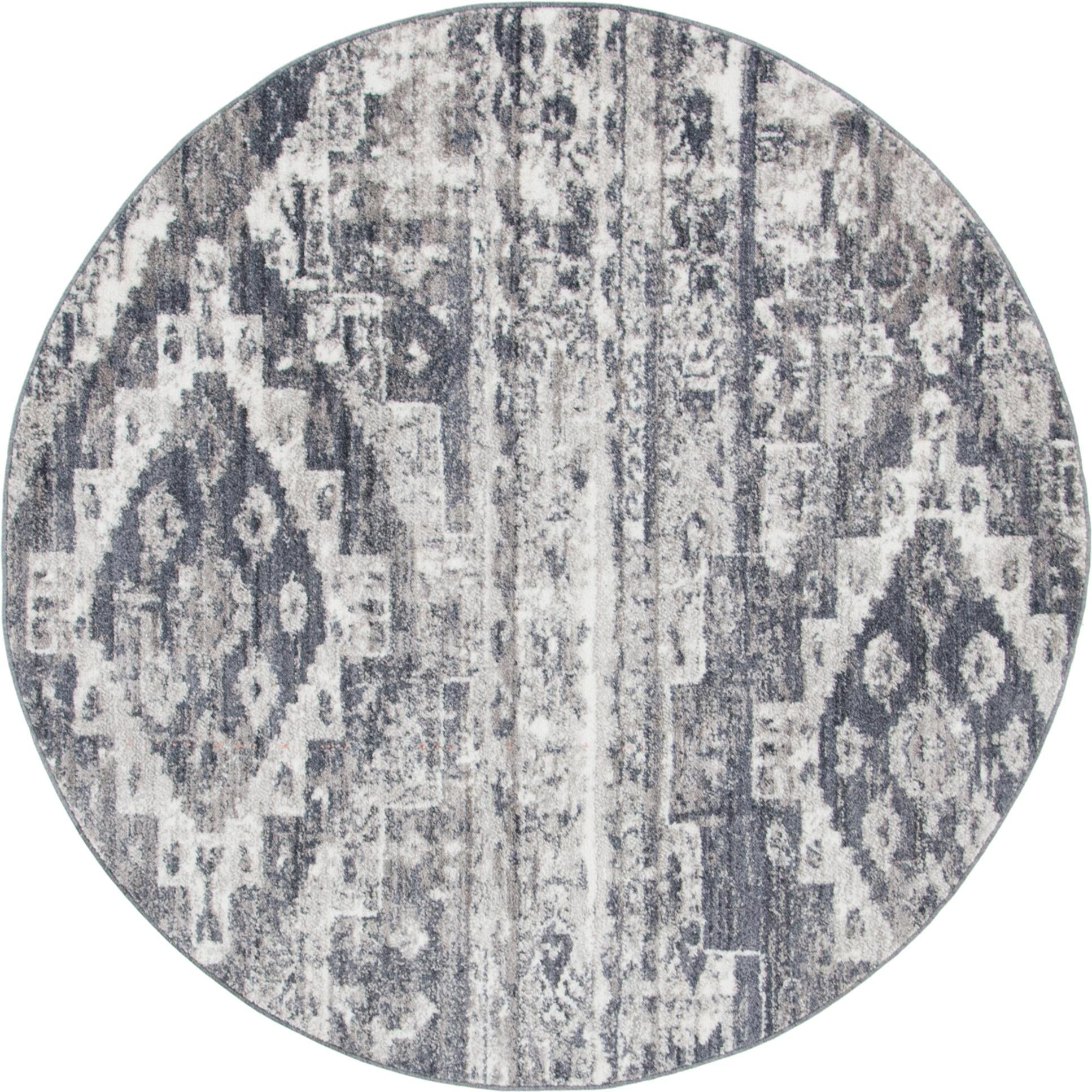 5' x 5' Quinn · Abstract rug, gray