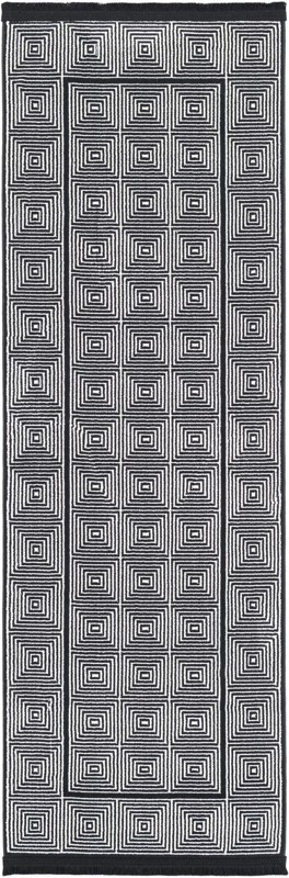 2' x 6' 1 Goddard · Geometric rug, black and white