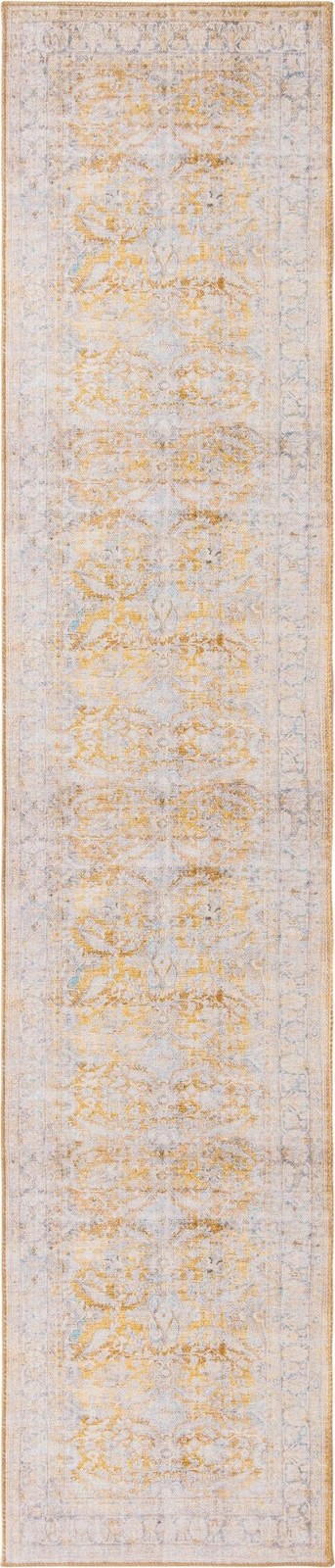 2' 6 x 12' Augusta · Border Washable Rug, yellow