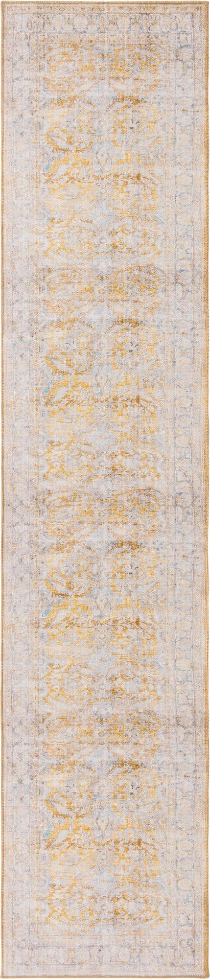 2' 6 x 12' Augusta · Border Washable Rug, yellow