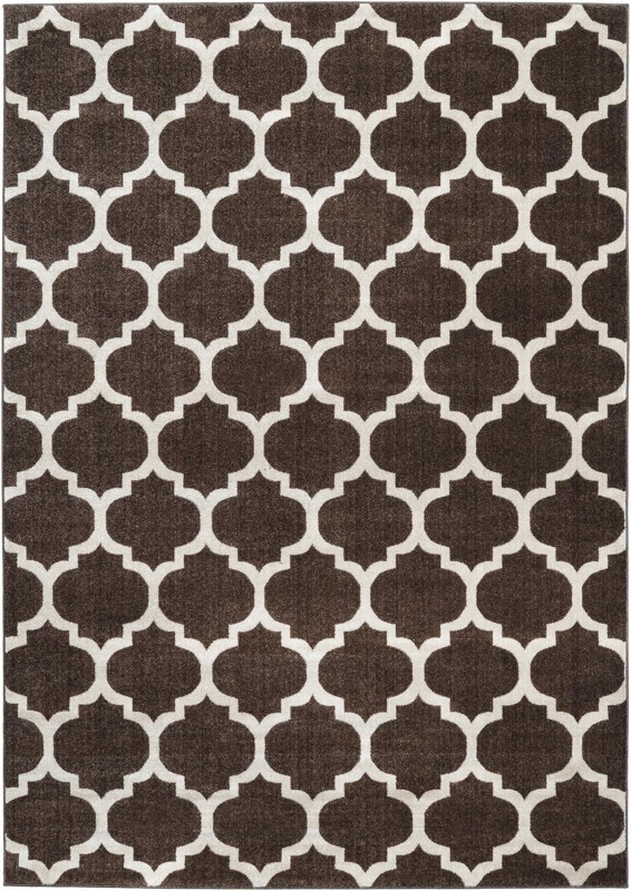 7' x 10' Arkwright · Trellis rug, chocolate brown and beige