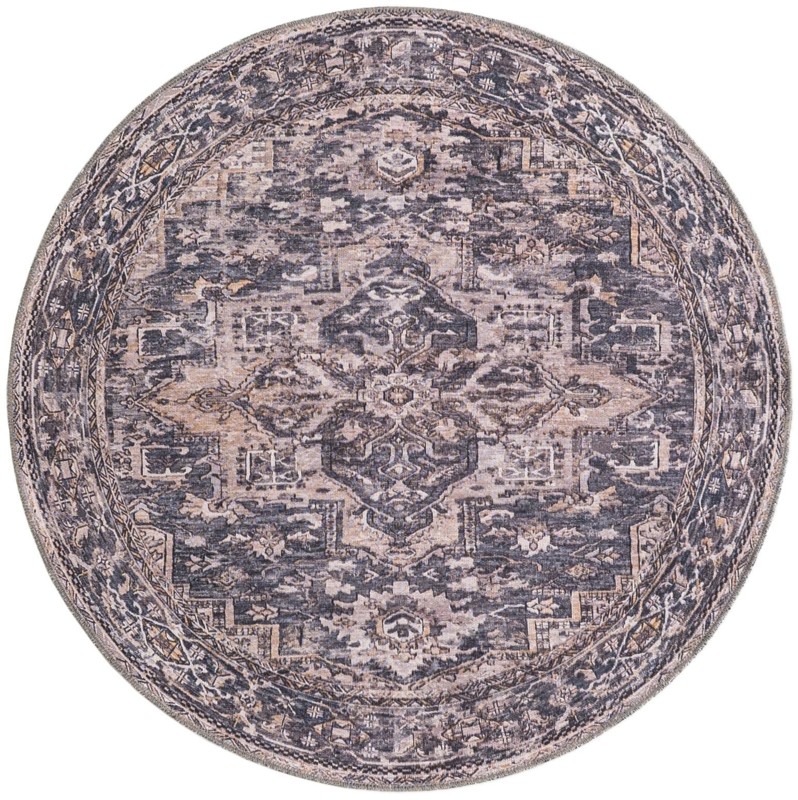 4' x 4' Watkins · Medallion rug, blue and ivory