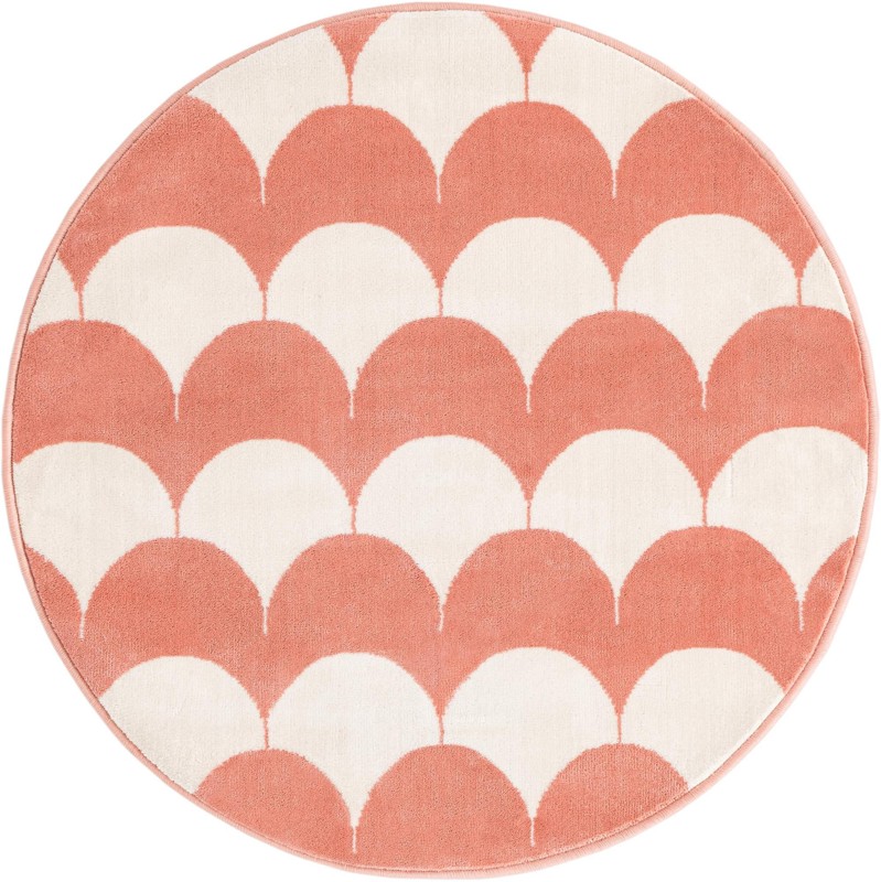 Ocala · Geometric rug, soft coral pink