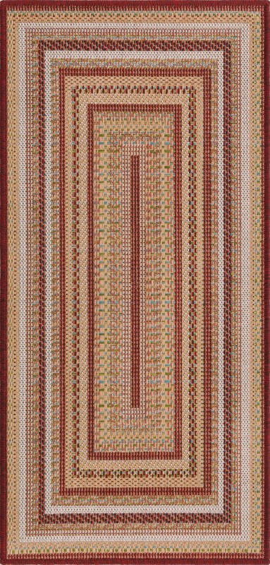 2' x 4' Charlevoix · Border Outdoor Rug, burgundy