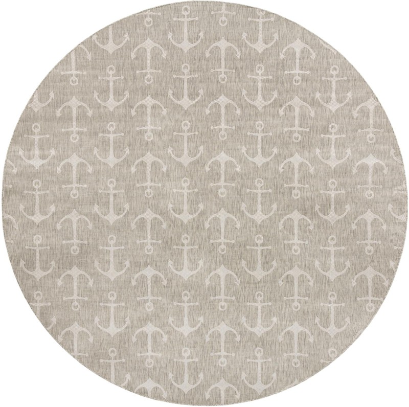 13' x 13' Millbrook · Anchor Outdoor Rug, gray and ivory
