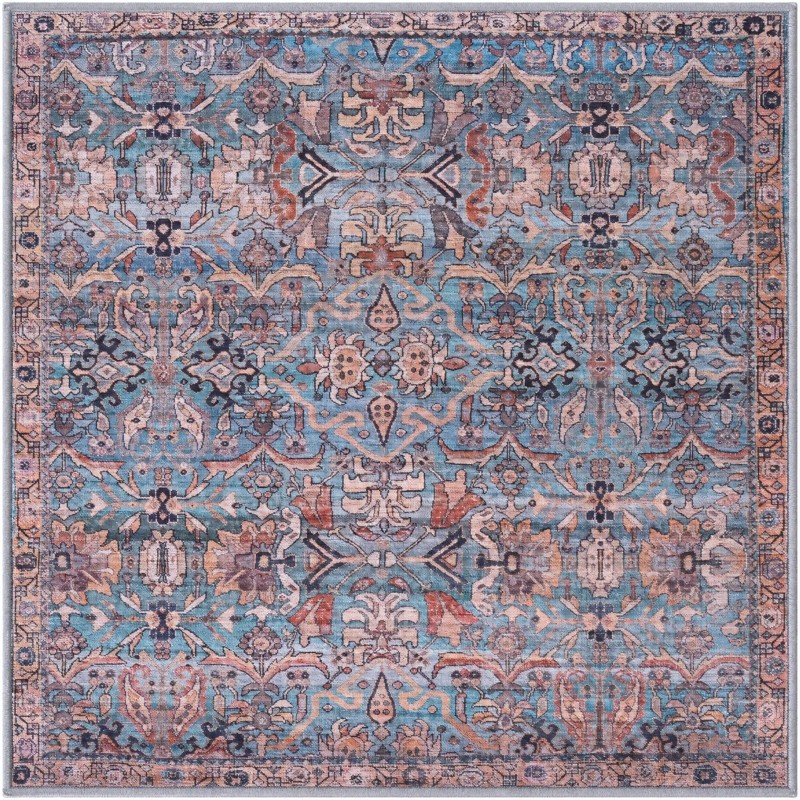Gaskell · Persian floral rug, blue and rust