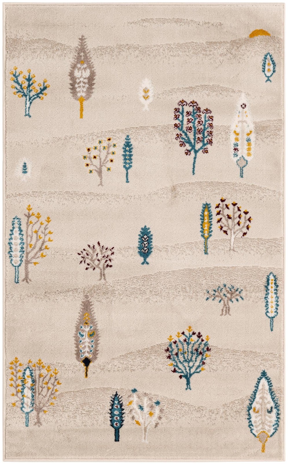 3' 1 x 5' 3 Ironwood · Abstract rug, ivory